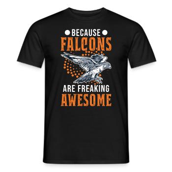 Because Falcons are freaking awesome Falke - Men's T-Shirt - black - Front - AI Model Male 178 light (178cm)