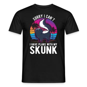 Stinktier I have plans with my Skunk - Männer T-Shirt - Schwarz - Vorne - AI Model Male 178 light (178cm)