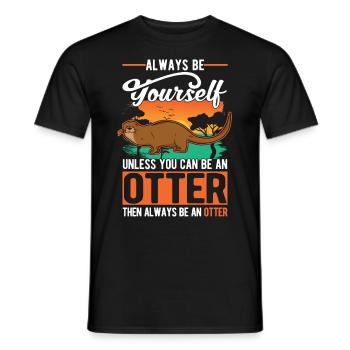 Otter Gift Otter Sea Otter - Men's T-Shirt - black - Front - AI Model Male 178 light (178cm)