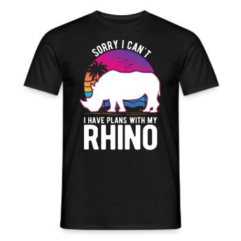Rhinocéros Rhinocéros Rhinocéros - T-shirt homme - noir - Devant - AI Model Male 178 light (178cm)