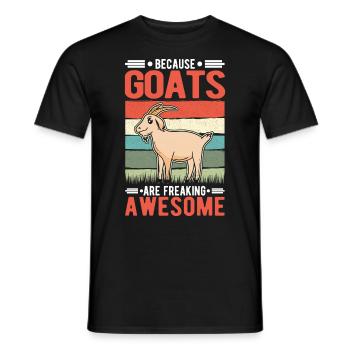 Parce que les chèvres sont des chèvres géniales - T-shirt homme - noir - Devant - AI Model Male 178 light (178cm)