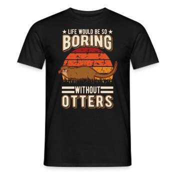Otter Gift Otter Sea Otter - Men's T-Shirt - black - Front - AI Model Male 178 light (178cm)