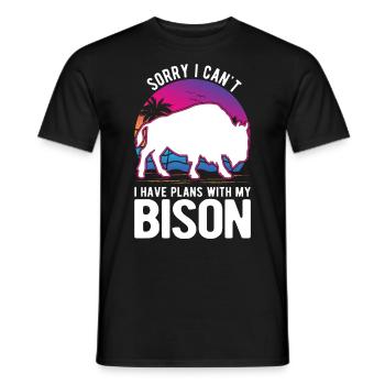 Buffle cadeau Bison buffle d’eau - T-shirt homme - noir - Devant - AI Model Male 178 light (178cm)