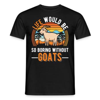La vie serait si ennuyeuse sans chèvres - T-shirt homme - noir - Devant - AI Model Male 178 light (178cm)