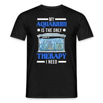 Aquarium Therapy Aquaristic Aquarist Aquarist - Men's T-Shirt - black - Front - AI Model Male 178 light (178cm)