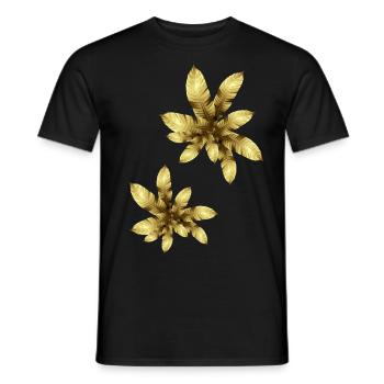 Golden Leaves,Gold,Autumn,Autumn Leaves,Golden - Men's T-Shirt - black - Front - AI Model Male 178 light (178cm)
