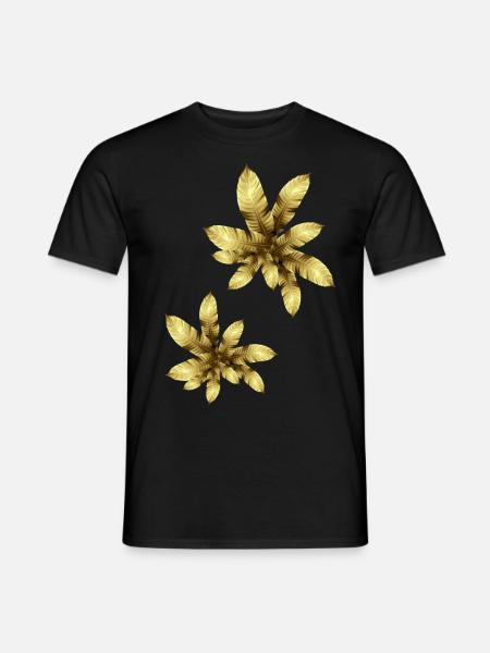 goldene blätter,gold,herbst,herbstblätter,golden - Männer T-Shirt - Schwarz