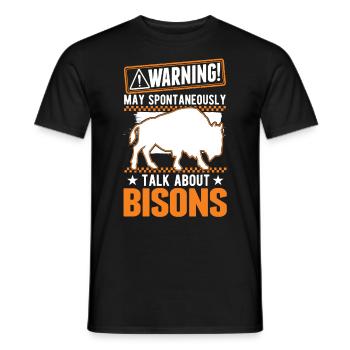 Warning Buffalo Bison Water Buffalo - Men's T-Shirt - black - Front - AI Model Male 178 light (178cm)