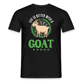 La vie est meilleure avec une chèvre Ziegenwirt Ziege - T-shirt homme - noir - Devant - AI Model Male 178 light (178cm)