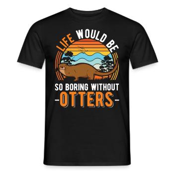 Otter Gift Otter Sea Otter - Men's T-Shirt - black - Front - AI Model Male 178 light (178cm)