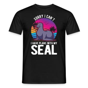 Robbe Geschenk Seelöwe Seehund - Männer T-Shirt - Schwarz - Vorne - AI Model Male 178 light (178cm)
