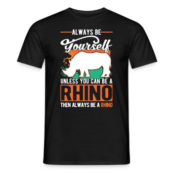 Nashorn Rhino Rhinozeros - Männer T-Shirt - Schwarz - Vorne - AI Model Male 178 light (178cm)