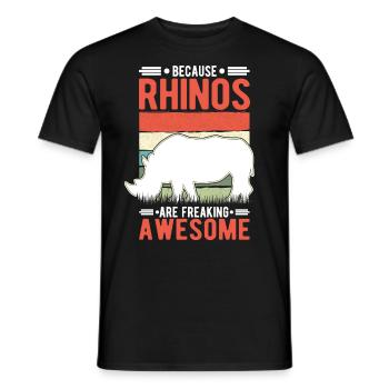 Because Rhinos are freaking awesome Nashorn - Männer T-Shirt - Schwarz - Vorne - AI Model Male 178 light (178cm)