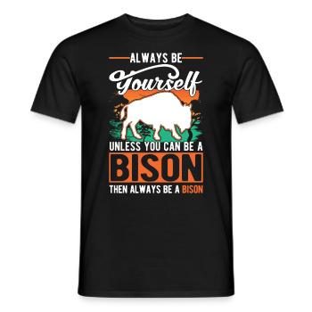 Soyez toujours vous-même Bison Buffalo Büffel - T-shirt homme - noir - Devant - AI Model Male 178 light (178cm)