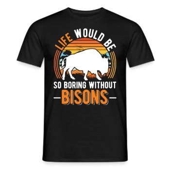 Buffalo Gift Bison Water Buffalo Buffalo - Men's T-Shirt - black - Front - AI Model Male 178 light (178cm)