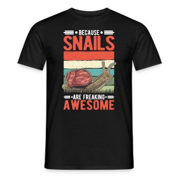 Parce que les escargots sont des escargots géniaux - T-shirt homme - noir - Devant - AI Model Male 178 light (178cm)