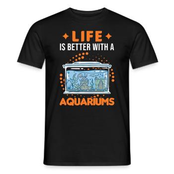 La vie est meilleure avec un Aquariums Aquascaping - T-shirt homme - noir - Devant - AI Model Male 178 light (178cm)