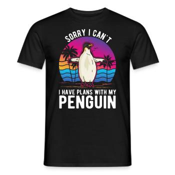 Je ne peux pas avoir de plans avec mon Pingouin Pinguin - T-shirt homme - noir - Devant - AI Model Male 178 light (178cm)
