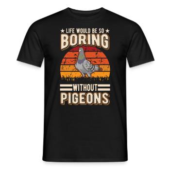 Pigeon Cadeau Pigeon Colombier Plus Chic Pigeon Voyageur - T-shirt homme - noir - Devant - AI Model Male 178 light (178cm)