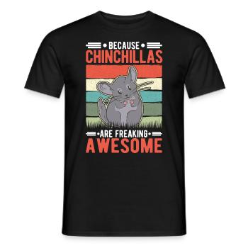 Parce que les chinchillas sont impressionnants - T-shirt homme - noir - Devant - AI Model Male 178 light (178cm)