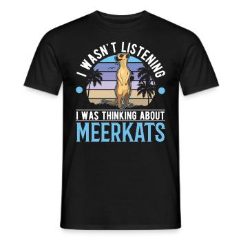 Je pensais aux suricates de Meerkat - T-shirt homme - noir - Devant - AI Model Male 178 light (178cm)
