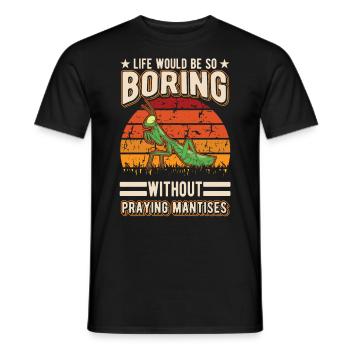 Praying Mantis Gift Mantis Mantis Mantis Fangschrecke - Men's T-Shirt - black - Front - AI Model Male 178 light (178cm)