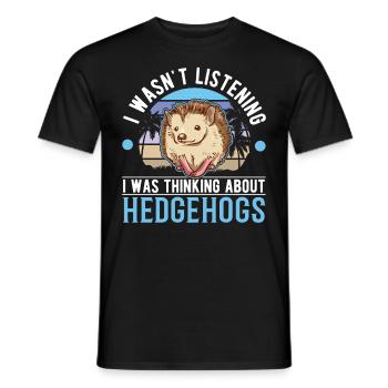 Hérisson Liehbaber orgue épineux - T-shirt homme - noir - Devant - AI Model Male 178 light (178cm)