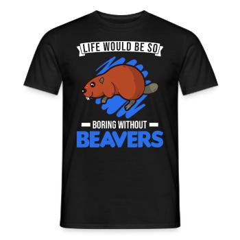 Beaver Gift Beaver Dam - Men's T-Shirt - black - Front - AI Model Male 178 light (178cm)