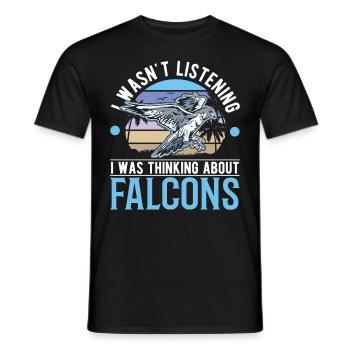Falconer Cadeau Fauconnerner Fauconnernière - T-shirt homme - noir - Devant - AI Model Male 178 light (178cm)