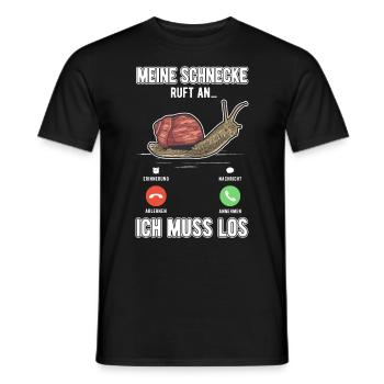 My snail calls I have to go - Men's T-Shirt - black - Front - AI Model Male 178 light (178cm)