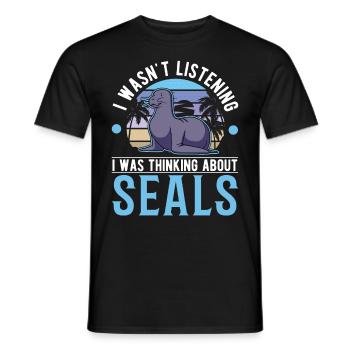 Robbe Geschenk Seelöwe Seehund - Männer T-Shirt - Schwarz - Vorne - AI Model Male 178 light (178cm)