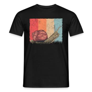 Snail Retro Vineyard Snail Vintage - Men's T-Shirt - black - Front - AI Model Male 178 light (178cm)