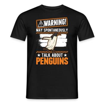 Warnung Pinguin Penguin Kaiserpinguin - Männer T-Shirt - Schwarz - Vorne - AI Model Male 178 light (178cm)
