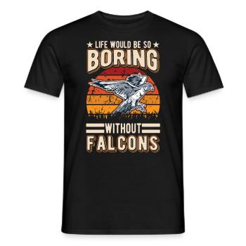 Falconer Cadeau Fauconnerner Fauconnernière - T-shirt homme - noir - Devant - AI Model Male 178 light (178cm)