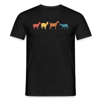 t-shirt chèvre retro chèvres - T-shirt homme - noir - Devant - AI Model Male 178 light (178cm)