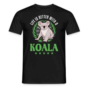 Life is better with a Koala Koala Bear - Men's T-Shirt - black - Front - AI Model Male 178 light (178cm)