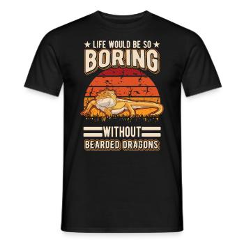 Bearded Dragon Pogona Gift - Men's T-Shirt - black - Front - AI Model Male 178 light (178cm)
