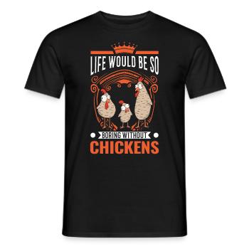 Chicken Chicken Breeding Chicken Farmer - Men's T-Shirt - black - Front - AI Model Male 178 light (178cm)