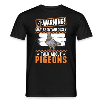 Warnung Taube Taubenzüchter Stadttaube - Männer T-Shirt - Schwarz - Vorne - AI Model Male 178 light (178cm)