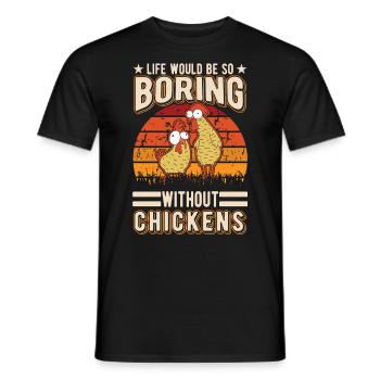 Poulet Élevage de poulet Éleveur de poulet - T-shirt homme - noir - Devant - AI Model Male 178 light (178cm)