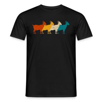 retro chèvres t-shirt chèvre - T-shirt homme - noir - Devant - AI Model Male 178 light (178cm)