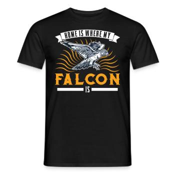 La maison est l’endroit où mon faucon est crécerelle - T-shirt homme - noir - Devant - AI Model Male 178 light (178cm)