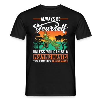 Gottesanbeterin Mantis Fangschrecke - Männer T-Shirt - Schwarz - Vorne - AI Model Male 178 light (178cm)