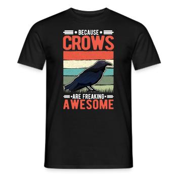 Because Crows are freaking awesome Krähe - Männer T-Shirt - Schwarz - Vorne - AI Model Male 178 light (178cm)