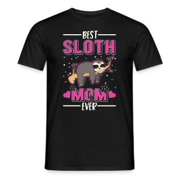Best Sloth Mom Ever Faultier Mama - Men's T-Shirt - black - Front - AI Model Male 178 light (178cm)