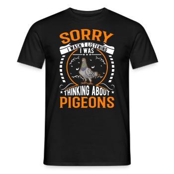 Je pensais à Pigeons pigeon fancier pigeon pigeon - T-shirt homme - noir - Devant - AI Model Male 178 light (178cm)