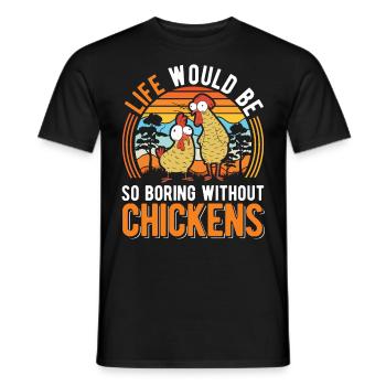 Chicken Chicken Breeding Chicken Farmer - Men's T-Shirt - black - Front - AI Model Male 178 light (178cm)