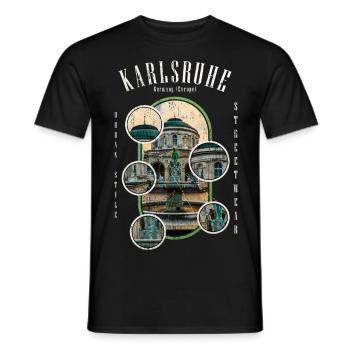 Karlsruhe Allemagne Ville Skyline Accueil Amour - T-shirt homme - noir - Devant - AI Model Male 178 light (178cm)