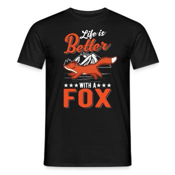 La vie est meilleure avec un Fox Rotfuchs Fuchs - T-shirt homme - noir - Devant - AI Model Male 178 light (178cm)