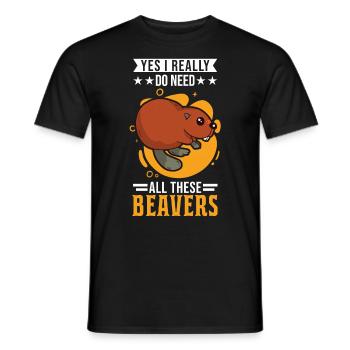 Beaver Beaver Dam Gift Beaver - Men's T-Shirt - black - Front - AI Model Male 178 light (178cm)